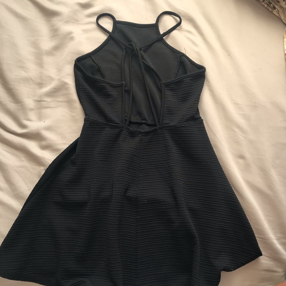 Black backless mini dress